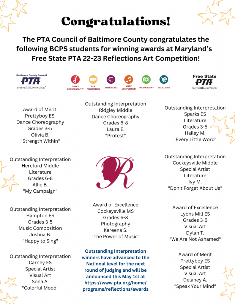 Congratulations to our winners from Maryland's Free State PTA.